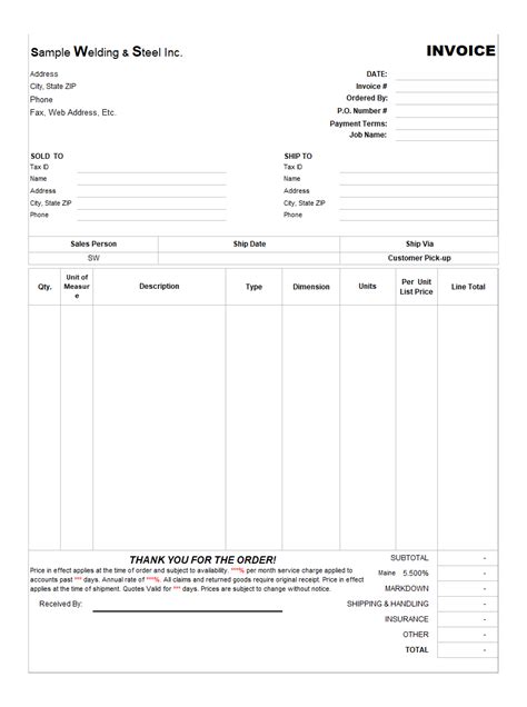 welding service invoice|Welding and Fabrication Service Invoice Template .